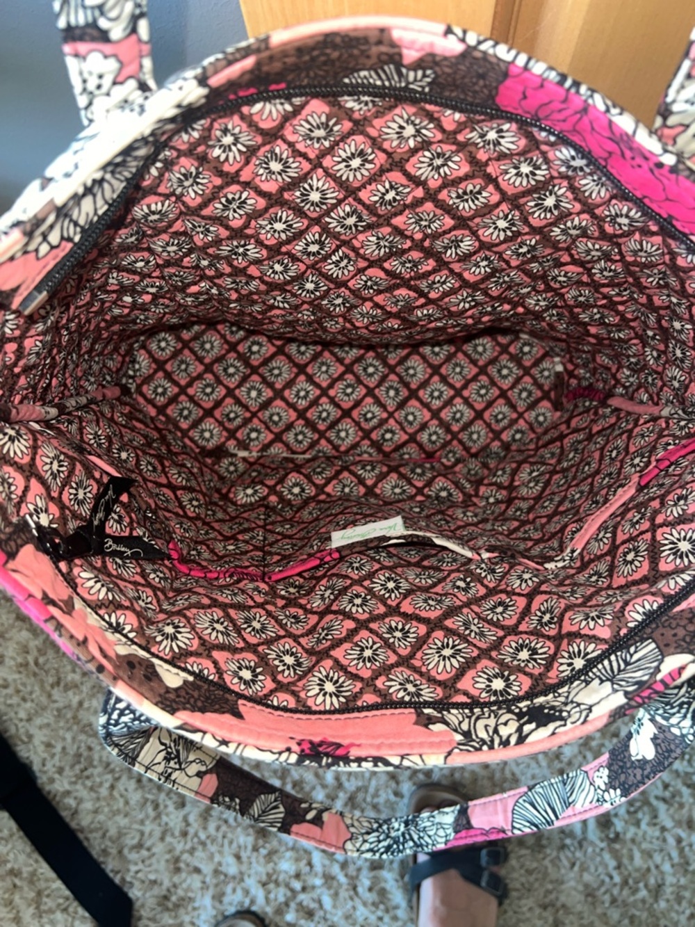 Vera Bradley Quilted Floral Mocha Rouge Tote - Picture 4 of 11
